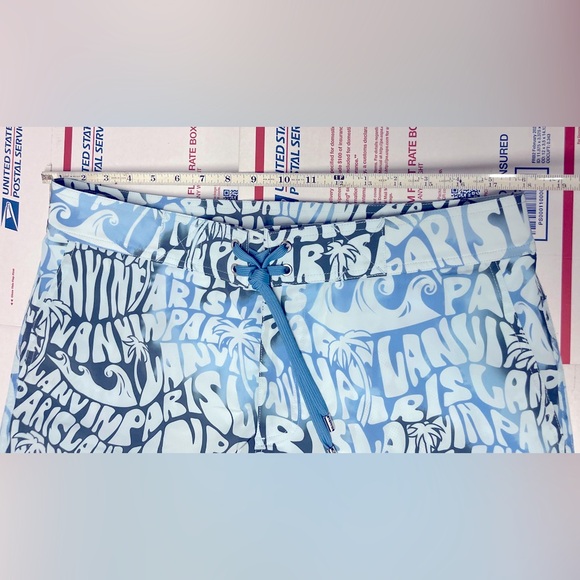 Lanvin Blue Wave Print Swim Trunks - Picture 2 of 9